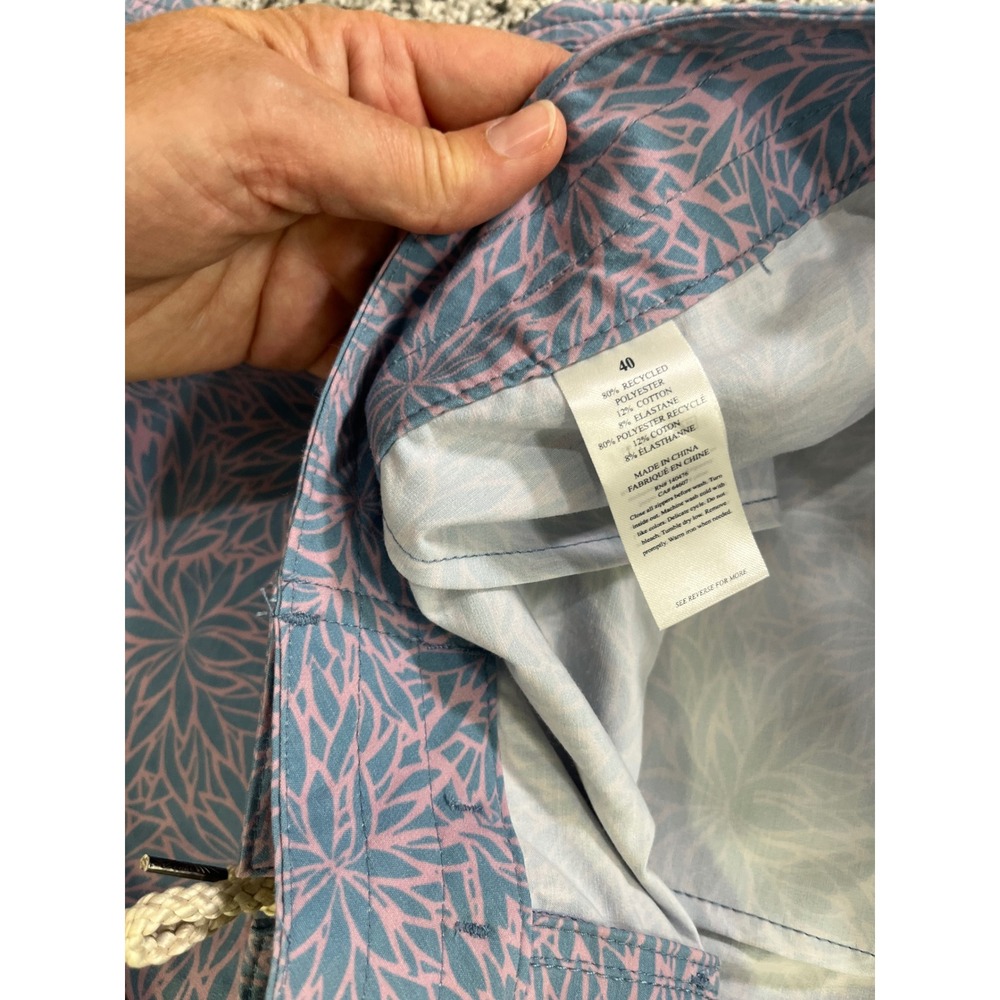 Faherty Mens Blue Pink Floral Sunburst Board Shorts Swim Trunks Size 40 - Picture 5 of 11